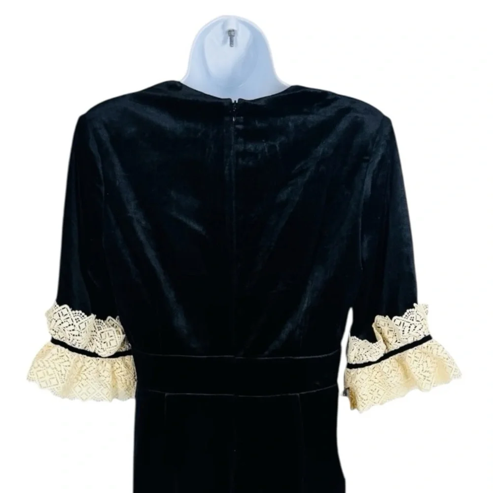 Tuckernuck Black Formal Velvet Odette Cocktail Midi Dress NWT Size M